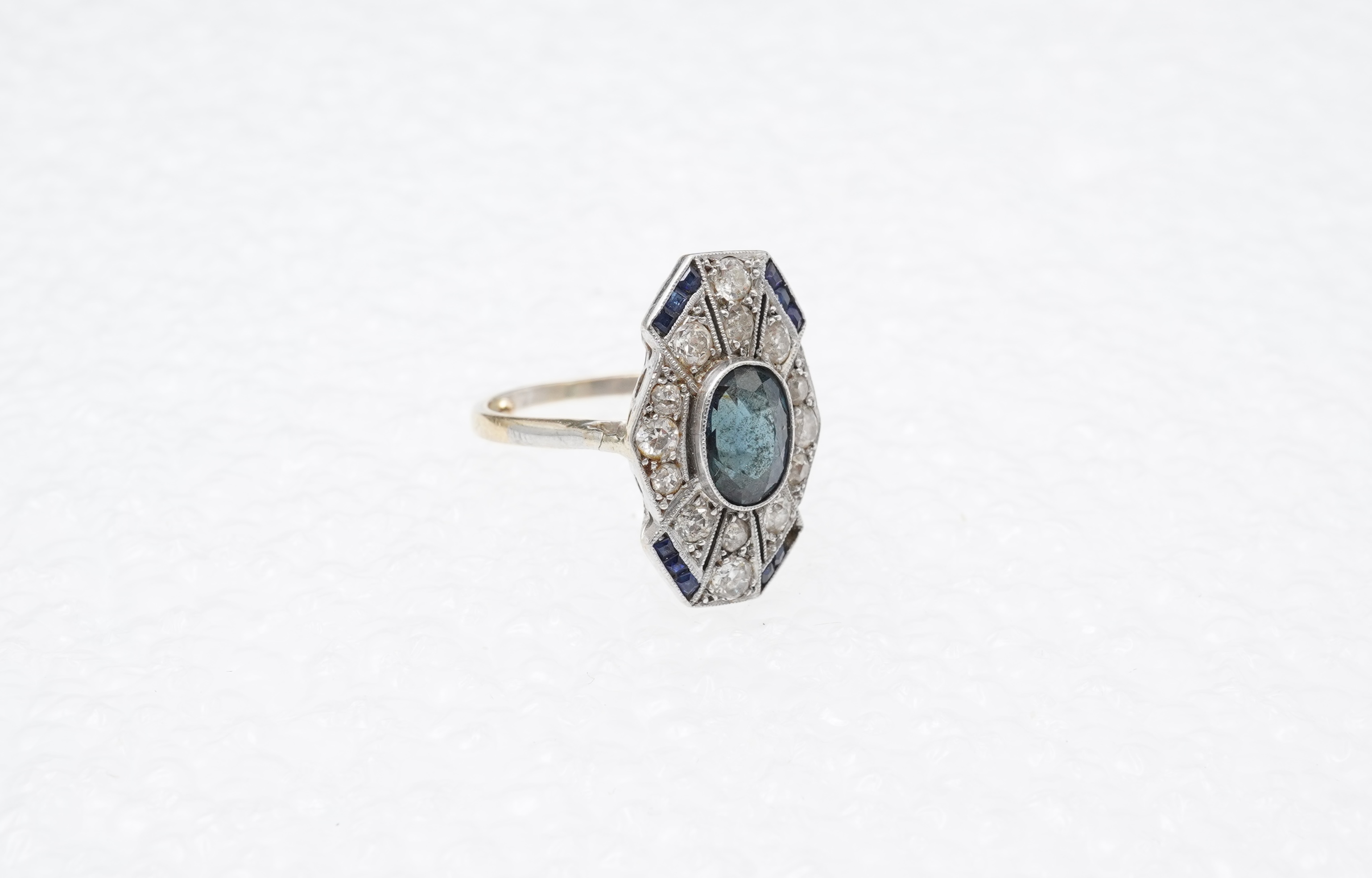 A sapphire and diamond ring